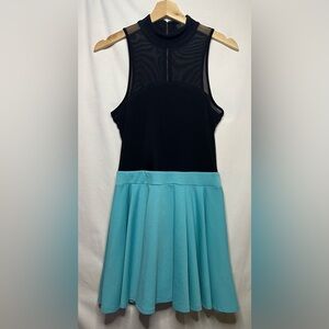 Forever 21 Black and Turquoise Mini Dress Size M